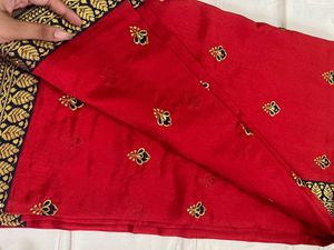 New red patches saree