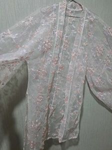 Floral lace kimono shrug