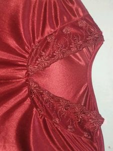 Silky Maroon Night Suit