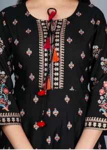 Elegant Black Floral Anarkali