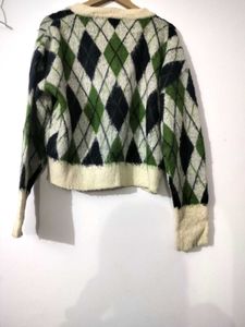Argyle Knit Cardigan