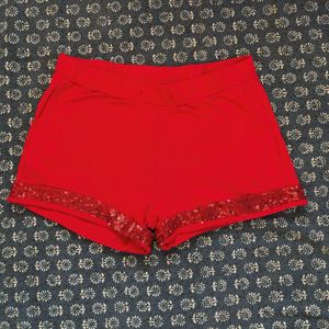 Red Sequin Shorts
