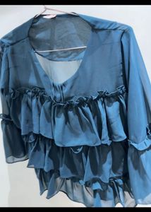 🪻🪻Stylish Blue Ruffled Top🪻🪻