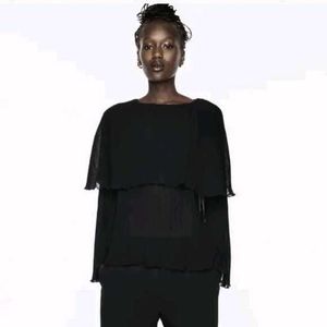 Zara Elegant Black Layered Top