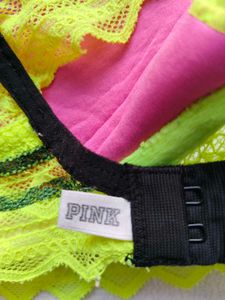 Neon Yellow Lace Wired Bra