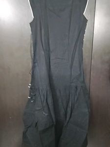 Black Long Dress With Front Design