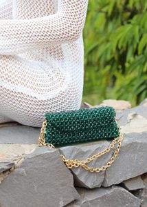 Emerald Green Aura Beaded Bag