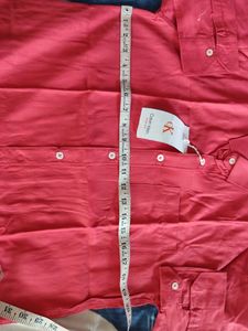 Mens Cotton Shirt L(Red)