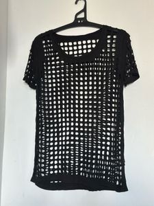 Black Cutout Tee
