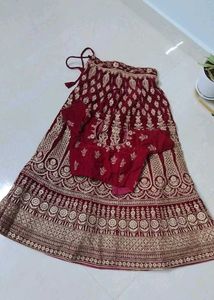 Maroon Velvet Lehenga Choli
