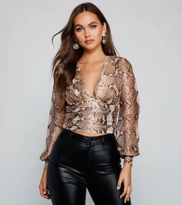 Windsor Snake Print Bell Sleeve Top