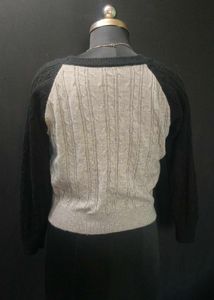 Stylish Grey Cable Knit Sweater