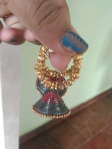 Unique Gold &amp; Red Paper Earrings
