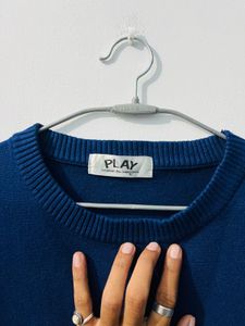 play Blue Heart Patch Sweater