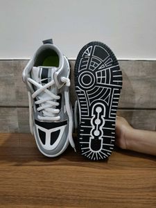 Stylish Gray &amp; Black High-Top Sneakers