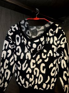 Animal Print Zip-Up Hoodie Jacket