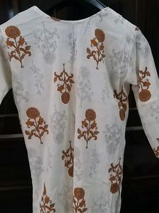 Floral Print Top with Embroidered Neckline