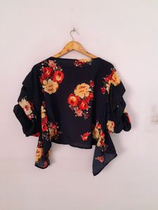 Navy Blue Printed Shrug (Women&#39;s)