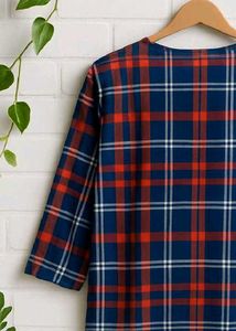 Plaid 3/4 Sleeve Top