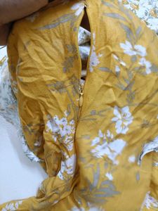 Yellow Floral Peplum Top