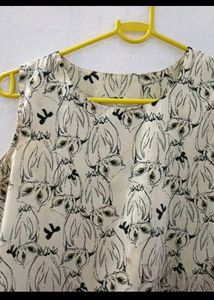 Owl Print Crop Top