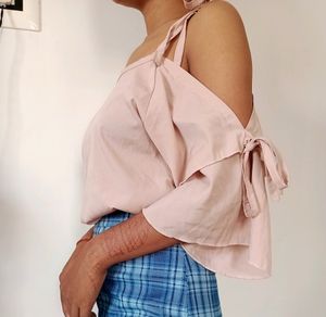 Zara ,Size - S &amp; M , Pinkish Colour Off Shoulder Top..❤️