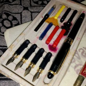 1980-90s Vintage Calligraphy Fountain Pen Set