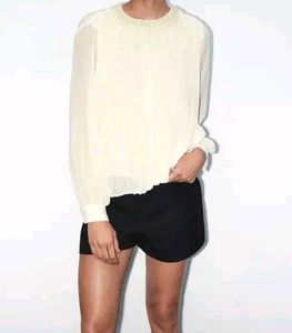Top With Faux Pearl Detail At The Neck