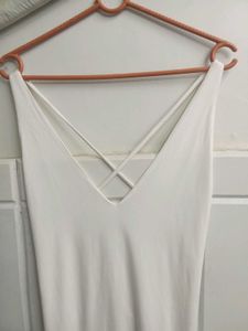 Fashion Nova Backless White Dress
