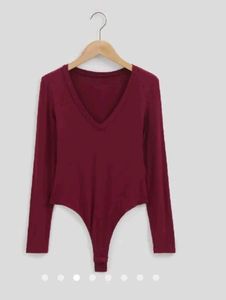 savana Maroon V-Neck Top