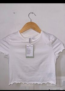 H&amp;m White Crop Top🤍🥡
