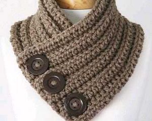 Crochet Button Scarf