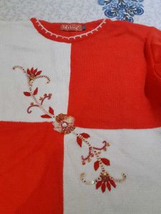 Cute Embroidered Girl's Sweater