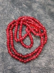 Red Beaded Strand Necklace