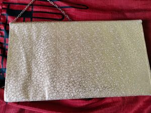 Gold Evening Clutch with Chain
