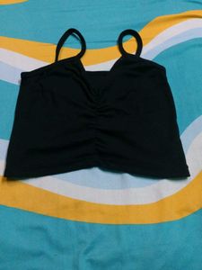 Black Spaghetti Strap Crop Top