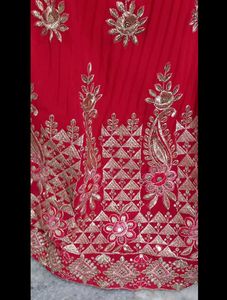 Red Embroidered Anarkali Suit