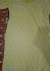 Yellow Printed Kurta