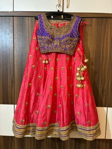Pink &amp; Purple Lehenga Set