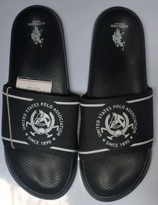 US POLO ASSN Mens Black Flip Flop Sliders