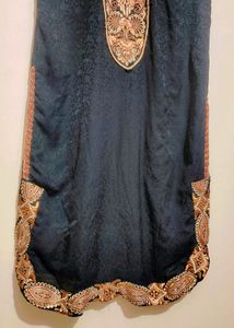 Black Golden Stone Cut Sleeve Kurti