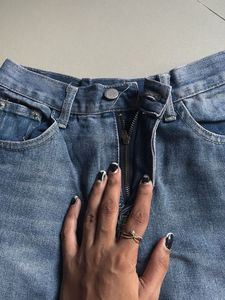 Flare Jeans with Frayed Hem