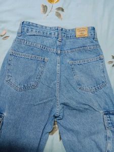 Embroidered Floral Cargo Jeans