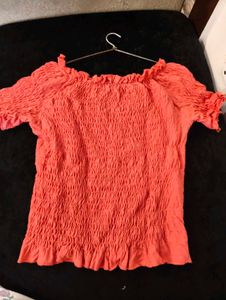 Smocked Orange Top