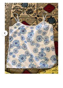 Stylish Blue Floral Tank Top