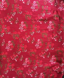 Red Floral Fabric Suit Material