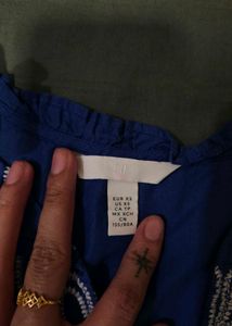 Blue Embroidered Top