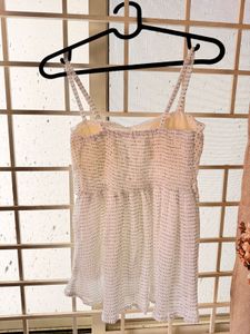 Womens Strappy Top With Minimal Polka Dots Design