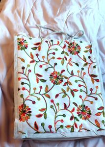 Floral Embroidered Tote Bag