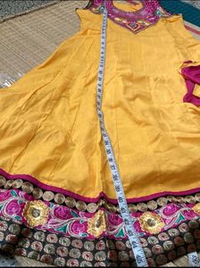 Pink &amp; Yellow Anarkali Set